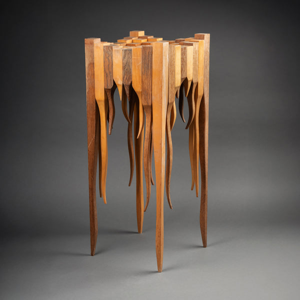 Console / Echiquier surréaliste en bois, vers 1980.