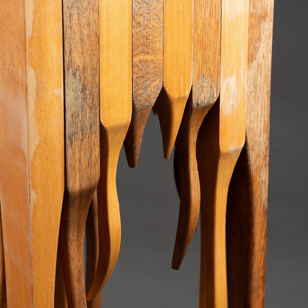 Console / Echiquier surréaliste en bois, vers 1980.