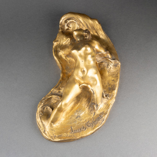 Joseph CHERET (1836-1894) Naïade - Bronze doré Art Nouveau, vers 1890.