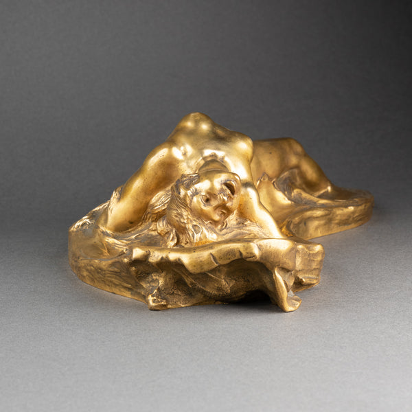 Joseph CHERET (1836-1894) Naïade - Bronze doré Art Nouveau, vers 1890.