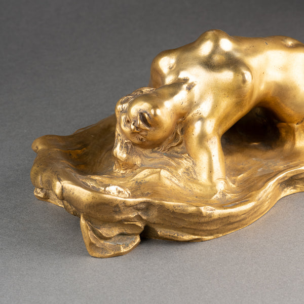 Joseph CHERET (1836-1894) Naïade - Bronze doré Art Nouveau, vers 1890.