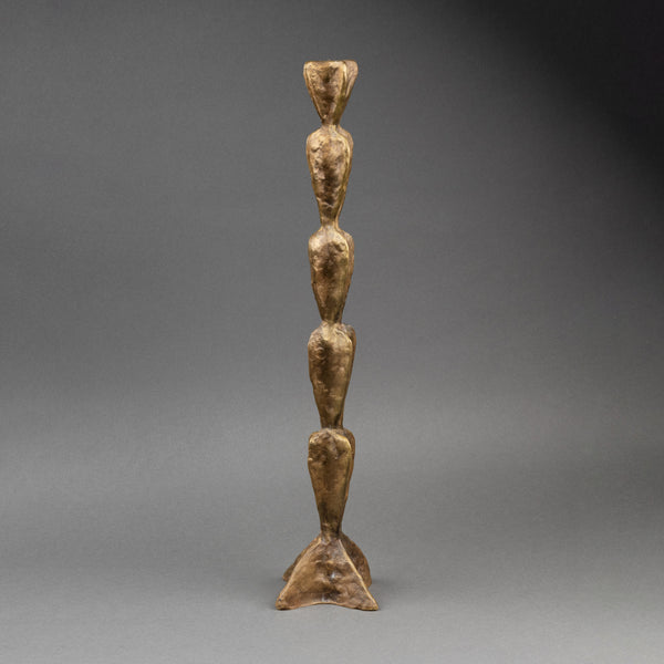 Franck EVENNOU (1958) Bougeoir Bronze patiné, vers 1980.