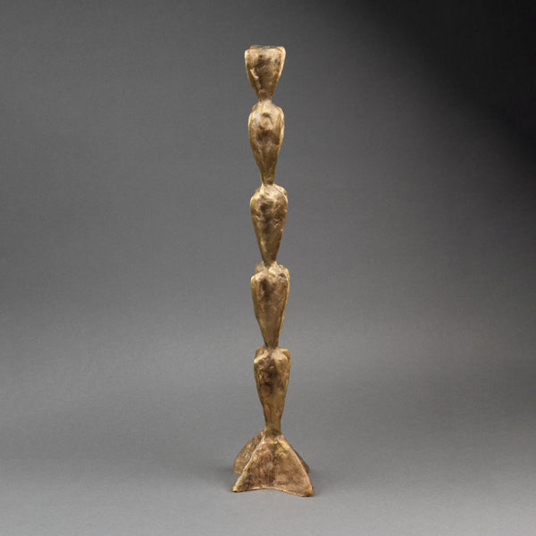 Franck EVENNOU (1958) Bougeoir Bronze patiné, vers 1980.