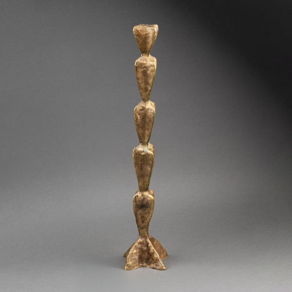 Franck EVENNOU (1958) Bougeoir Bronze patiné, vers 1980.