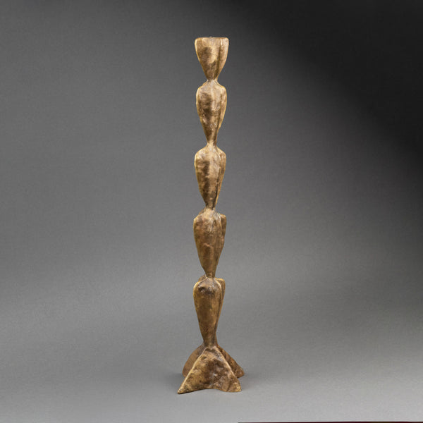 Franck EVENNOU (1958) Bougeoir Bronze patiné, vers 1980.