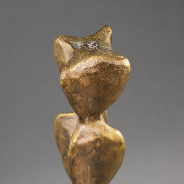 Franck EVENNOU (1958) Bougeoir Bronze patiné, vers 1980.