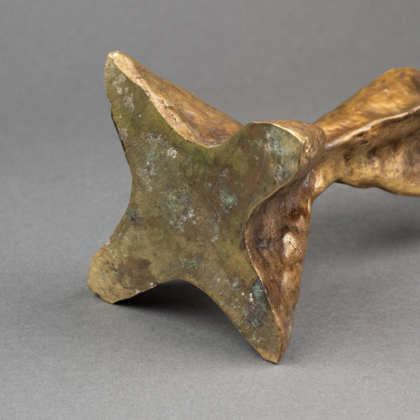Franck EVENNOU (1958) Bougeoir Bronze patiné, vers 1980.