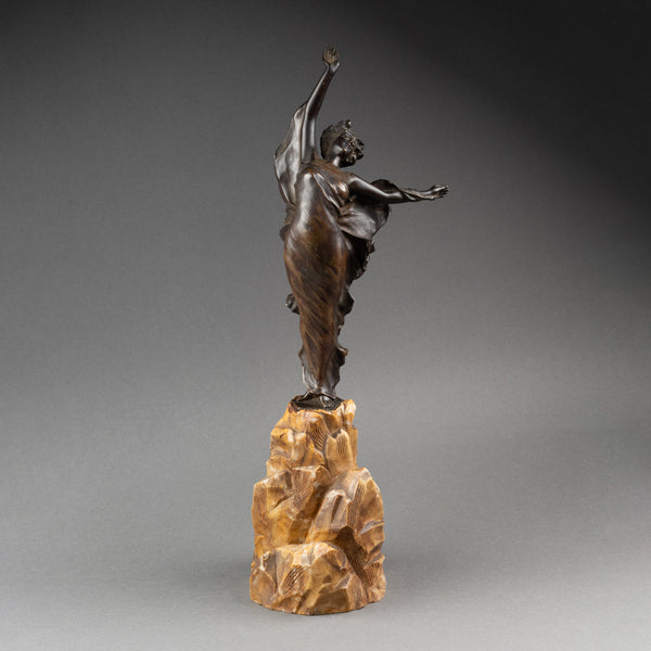 Clio HINTON HUNEKER BRACKEN (1870-1925) 'Liberty' bronze patiné, numéroté et daté 1899.
