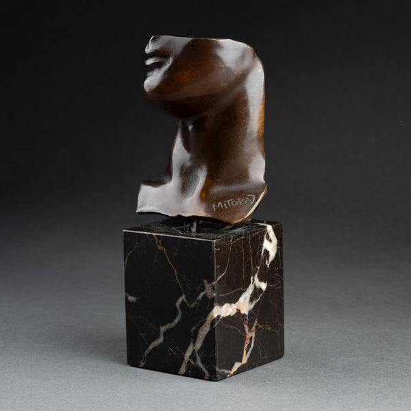 Igor MITORAJ - Patinated Bronze Portrait of a Man, 1983