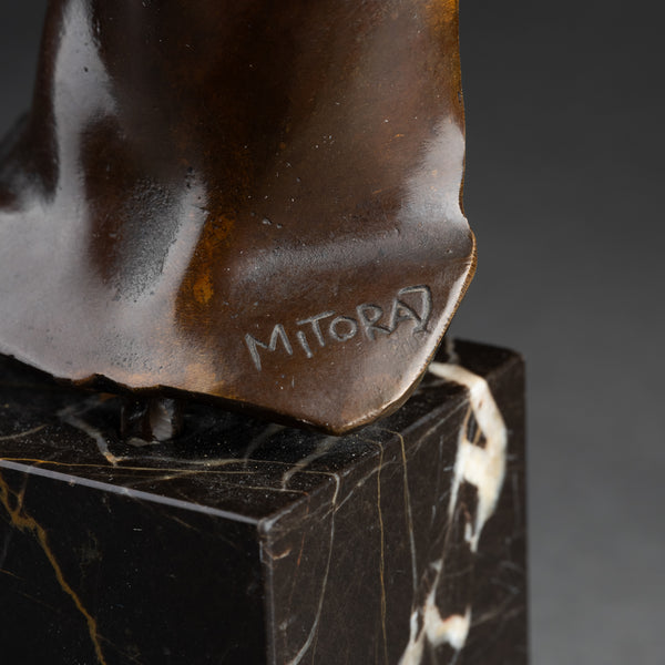 Igor MITORAJ - Patinated Bronze Portrait of a Man, 1983