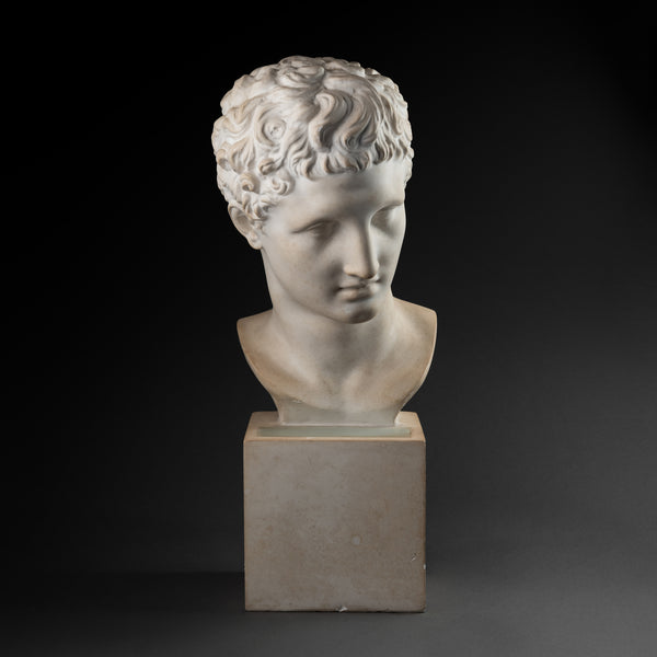 Antique Bust by HERMES - Art Deco Plaster Mounted as a Lamp.