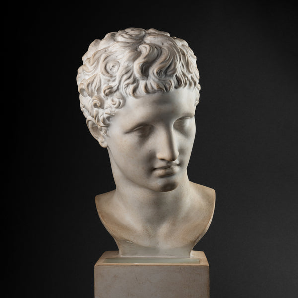 Antique Bust by HERMES - Art Deco Plaster Mounted as a Lamp.