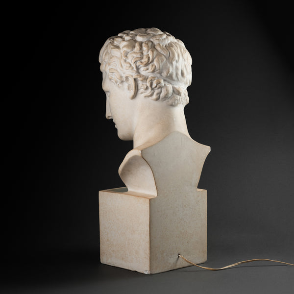 Antique Bust by HERMES - Art Deco Plaster Mounted as a Lamp.