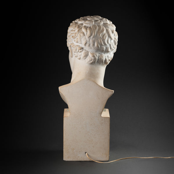 Antique Bust by HERMES - Art Deco Plaster Mounted as a Lamp.