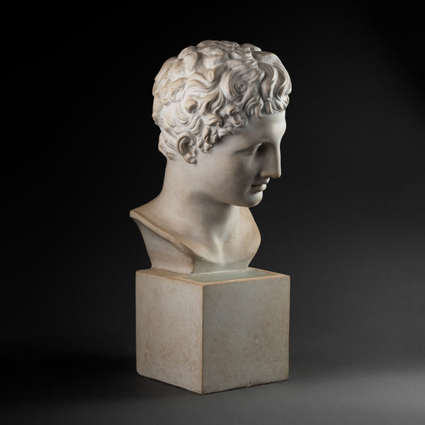 Antique Bust by HERMES - Art Deco Plaster Mounted as a Lamp.