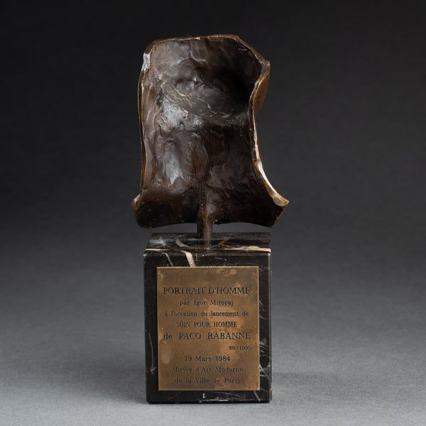 Igor MITORAJ - Patinated Bronze Portrait of a Man, 1983