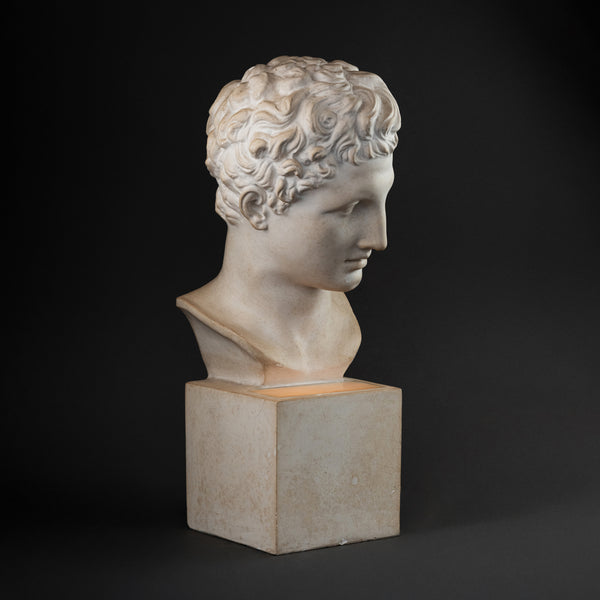 Antique Bust by HERMES - Art Deco Plaster Mounted as a Lamp.