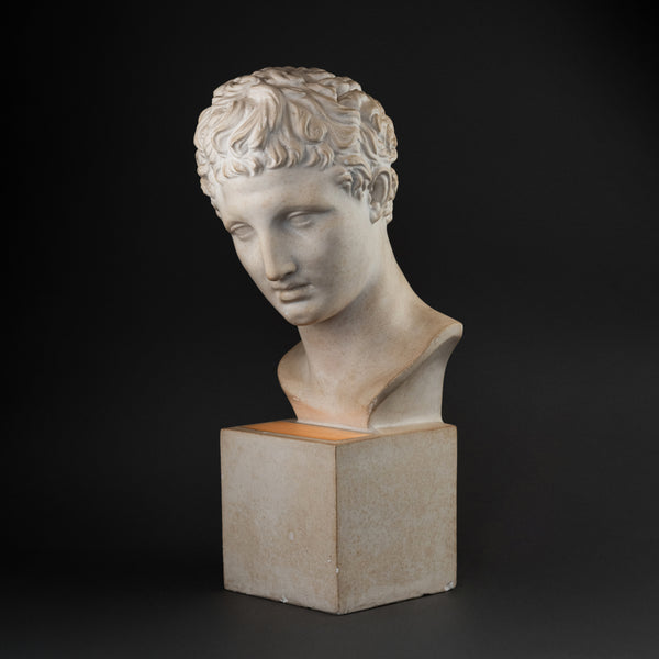 Antique Bust by HERMES - Art Deco Plaster Mounted as a Lamp.