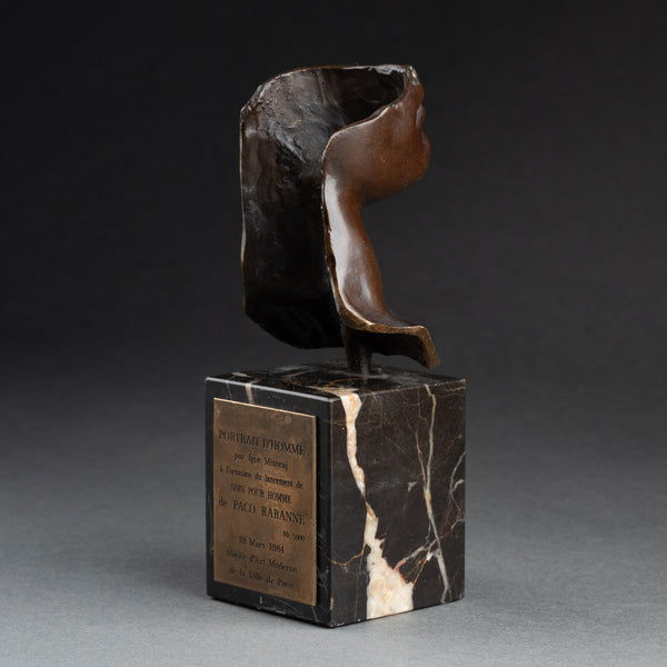 Igor MITORAJ - Patinated Bronze Portrait of a Man, 1983