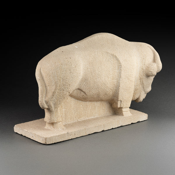 Bison d'amérique - Taille directe sur pierre calcaire blanche