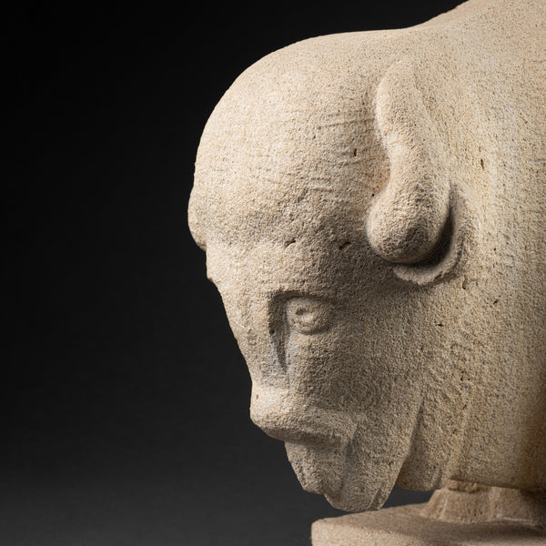 Bison d'amérique - Taille directe sur pierre calcaire blanche