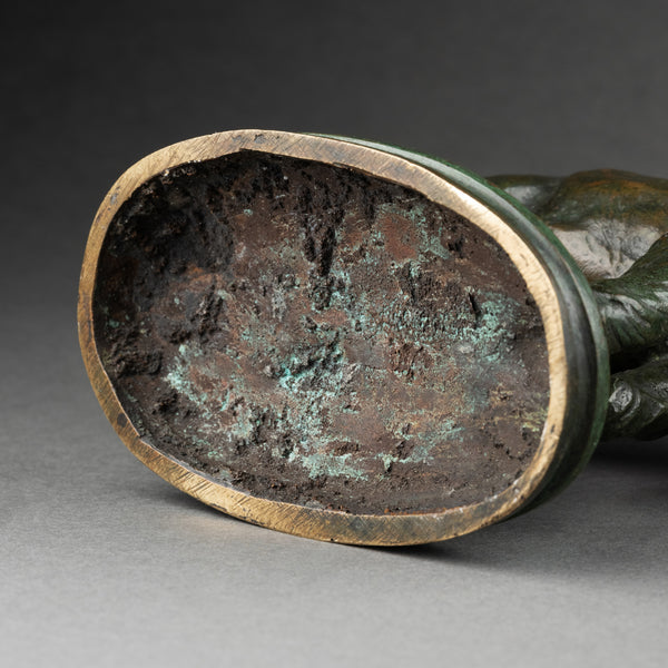 Alfred BARYE (1839-1895) 'Cornac sur son éléphant' bronze patiné fin XIXème.