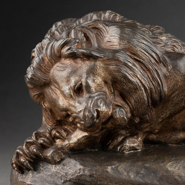 J. E. MASSON (1871-1932) Lion dévorant sa proie, bronze fin XIXème