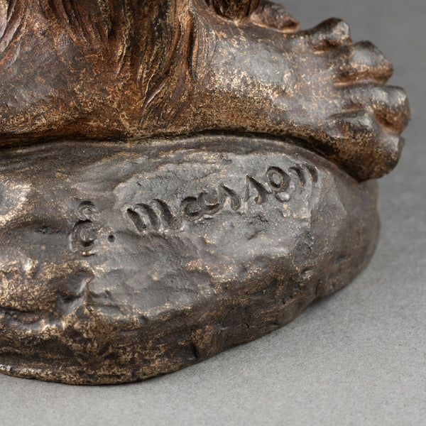 J. E. MASSON (1871-1932) Lion dévorant sa proie, bronze fin XIXème