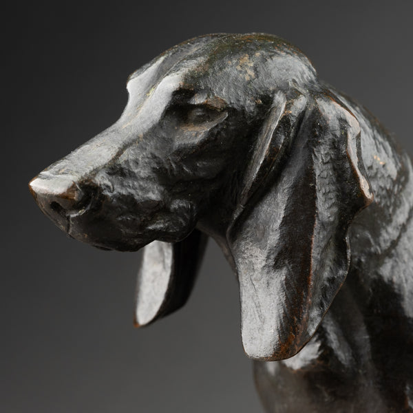Antoine Louis BARYE - Basset anglais n°1 - Fonte F. Barbedienne 'cachet Or'