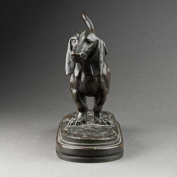 Antoine Louis BARYE - Basset anglais n°1 - Fonte F. Barbedienne 'cachet Or'