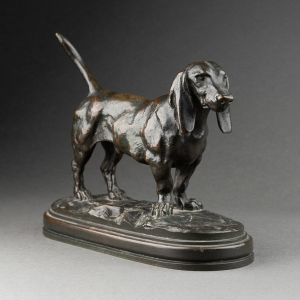Antoine Louis BARYE - Basset anglais n°1 - Fonte F. Barbedienne 'cachet Or'