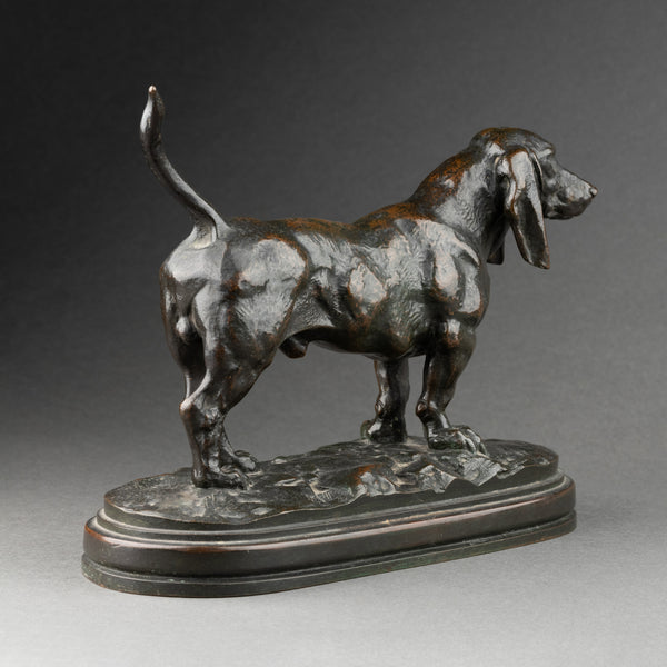 Antoine Louis BARYE - Basset anglais n°1 - Fonte F. Barbedienne 'cachet Or'