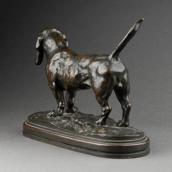 Antoine Louis BARYE - Basset anglais n°1 - Fonte F. Barbedienne 'cachet Or'
