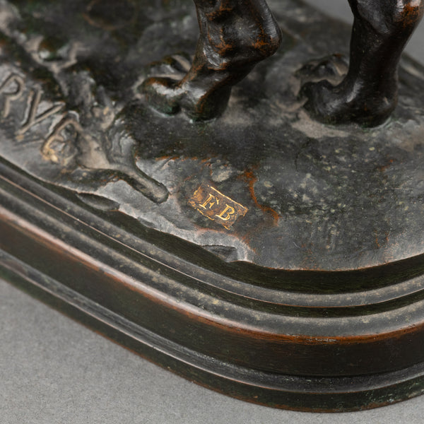 Antoine Louis BARYE - Basset anglais n°1 - Fonte F. Barbedienne 'cachet Or'