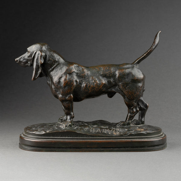 Antoine Louis BARYE - Basset anglais n°1 - Fonte F. Barbedienne 'cachet Or'