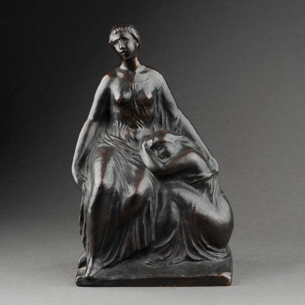 Joaquim CLARET VALLES (1879-1965) Femme et Enfant, bronze original vers 1950.