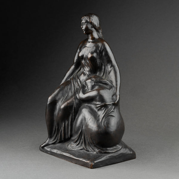 Joaquim CLARET VALLES (1879-1965) Femme et Enfant, bronze original vers 1950.