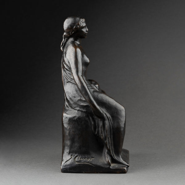 Joaquim CLARET VALLES (1879-1965) Femme et Enfant, bronze original vers 1950.