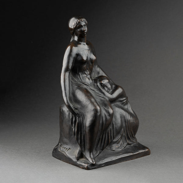 Joaquim CLARET VALLES (1879-1965) Femme et Enfant, bronze original vers 1950.