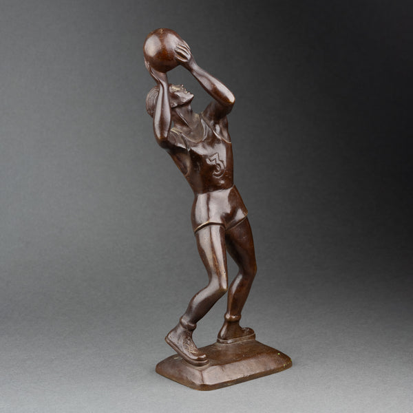 Basketball Player - Rare Unsigned Art Deco Bronze
