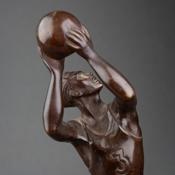 Basketball Player - Rare Unsigned Art Deco Bronze