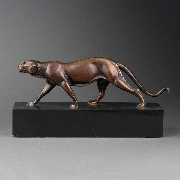 Louis Albert CARVIN (1875-1951) 'Panther on the Prowl' Art Deco Bronze (small model)