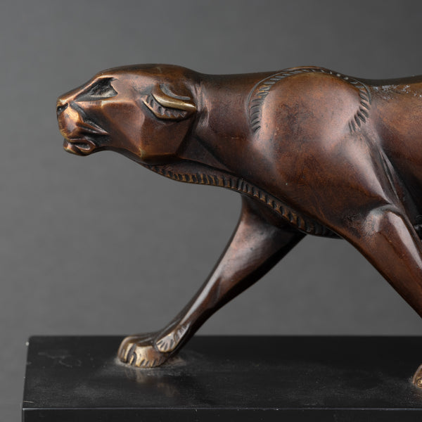 Louis Albert CARVIN (1875-1951) 'Panther on the Prowl' Art Deco Bronze (small model)