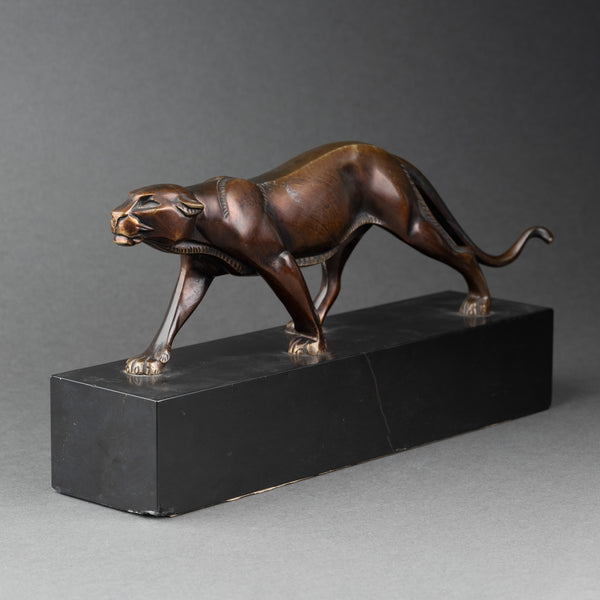 Louis Albert CARVIN (1875-1951) 'Panther on the Prowl' Art Deco Bronze (small model)