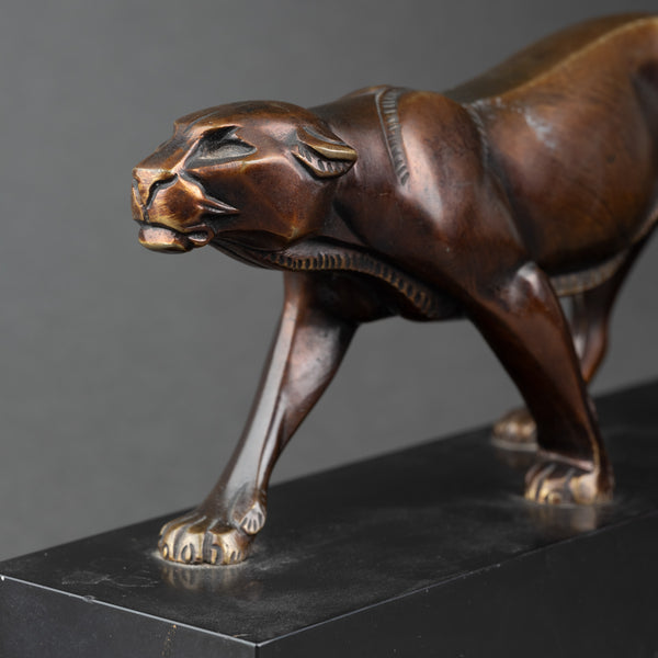 Louis Albert CARVIN (1875-1951) 'Panther on the Prowl' Art Deco Bronze (small model)