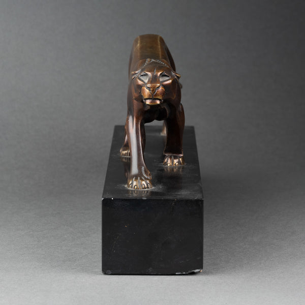 Louis Albert CARVIN (1875-1951) 'Panther on the Prowl' Art Deco Bronze (small model)