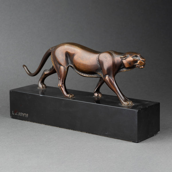 Louis Albert CARVIN (1875-1951) 'Panther on the Prowl' Art Deco Bronze (small model)