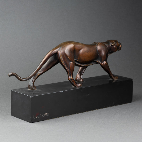 Louis Albert CARVIN (1875-1951) 'Panther on the Prowl' Art Deco Bronze (small model)