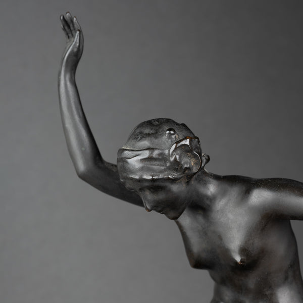 Paul De BOULONGNE (1863-1938) - Dancer on one foot. Patinated bronze, Art Deco period.