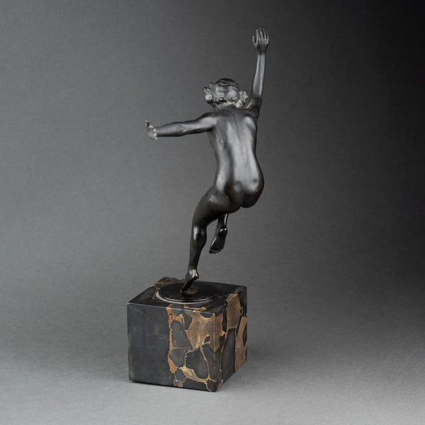 Paul De BOULONGNE (1863-1938) - Dancer on one foot. Patinated bronze, Art Deco period.